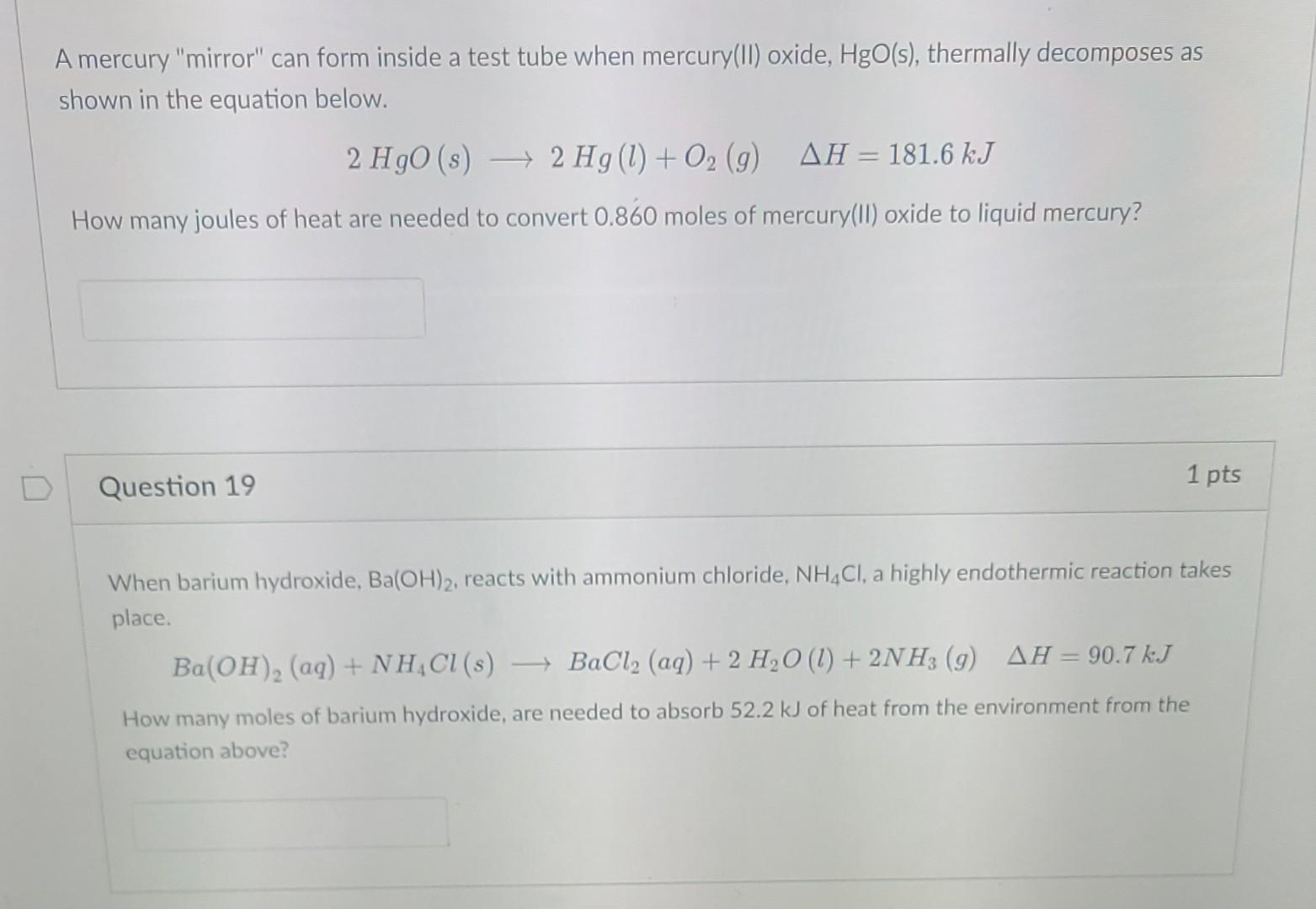 Solved 1 A mercury " mirror " can form inside a test tube