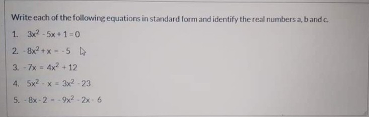Solved Write each of the following equations in standard | Chegg.com