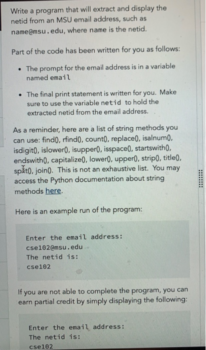 Solved Write a program that will extract and display the | Chegg.com