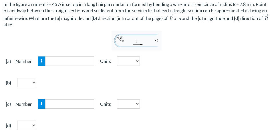 Solved In the figure a current i=43 ﻿A is set up in a long | Chegg.com