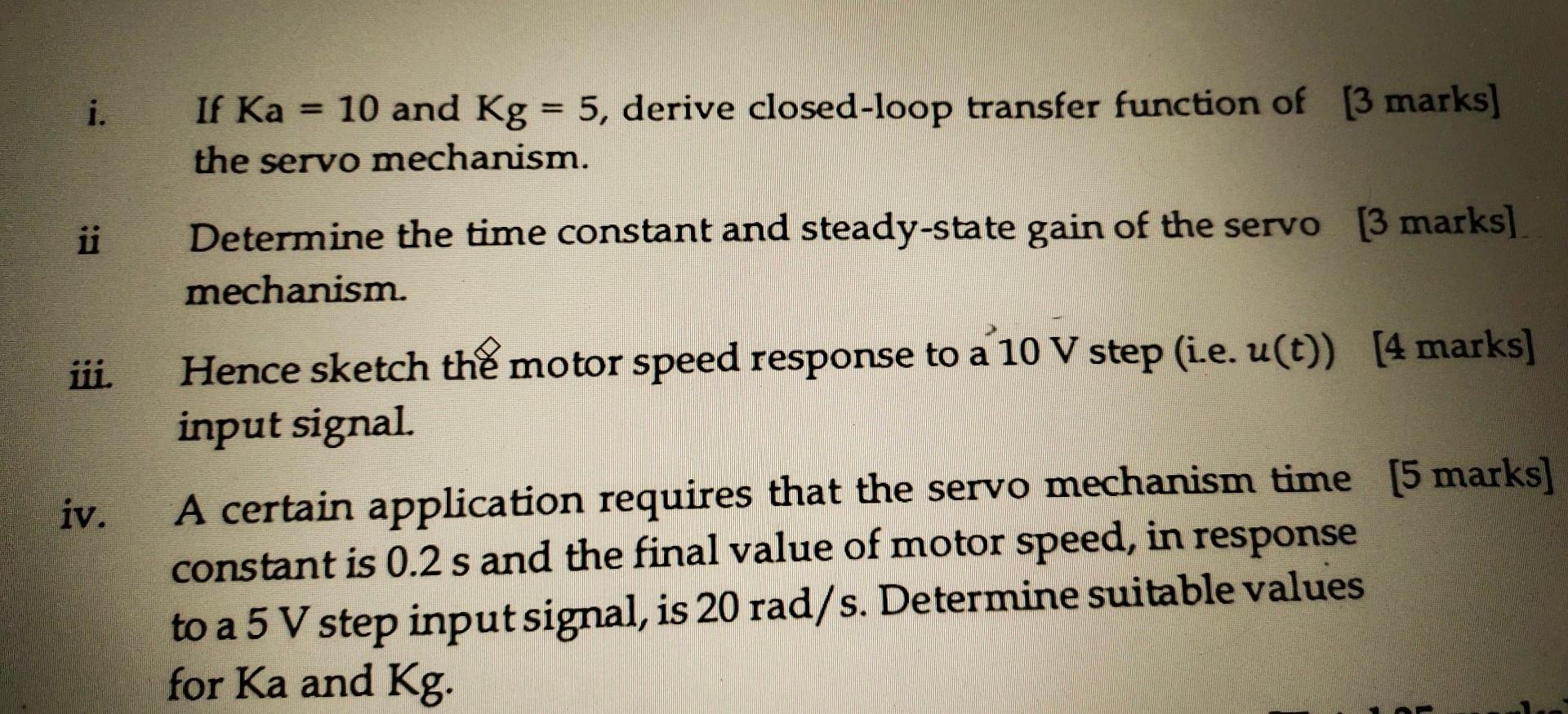Solved Figure Q1.b shows the block diagram of velocity | Chegg.com