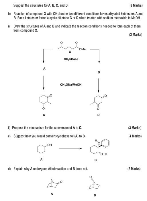Solved Suggest the structures for A, B, C, and D. (8 Marks) | Chegg.com