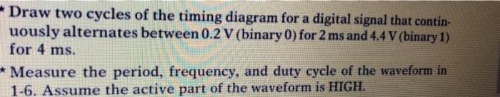 Solved Draw two cycles of the timing diagram for a digital | Chegg.com