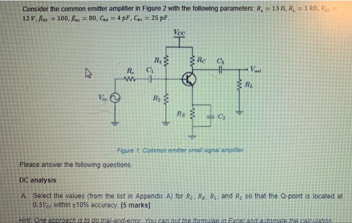 Solved Consider the common emitter amplifier in Figure 2 | Chegg.com