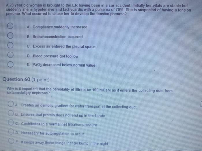 Solved A 28 year old woman is brought to the ER having been | Chegg.com