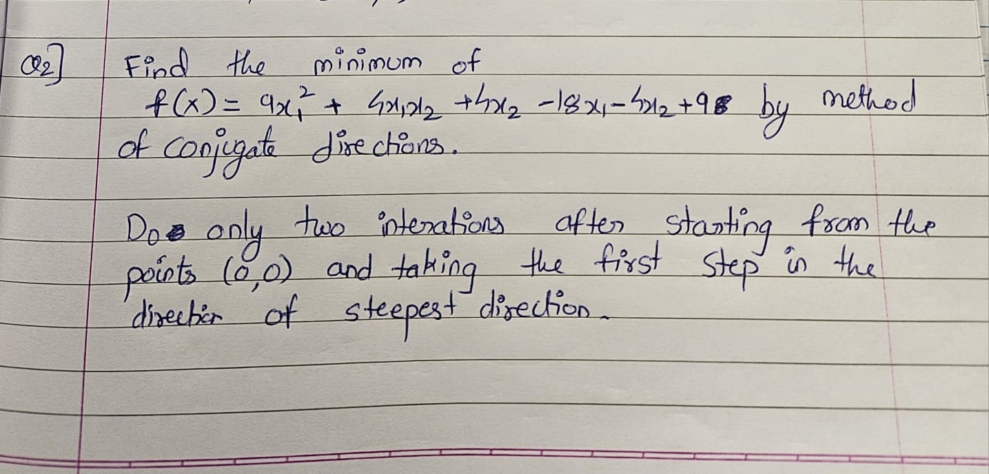 Solved Q2] ﻿Find the minimum of | Chegg.com