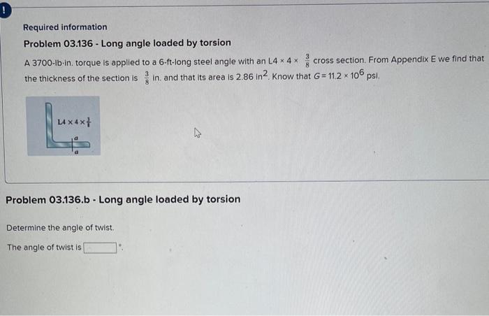 Solved Required information Problem 03.136 - Long angle | Chegg.com