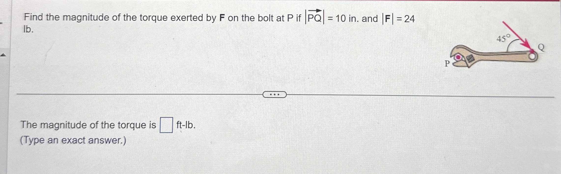 Solved Find the magnitude of the torque exerted by F ﻿on the | Chegg.com