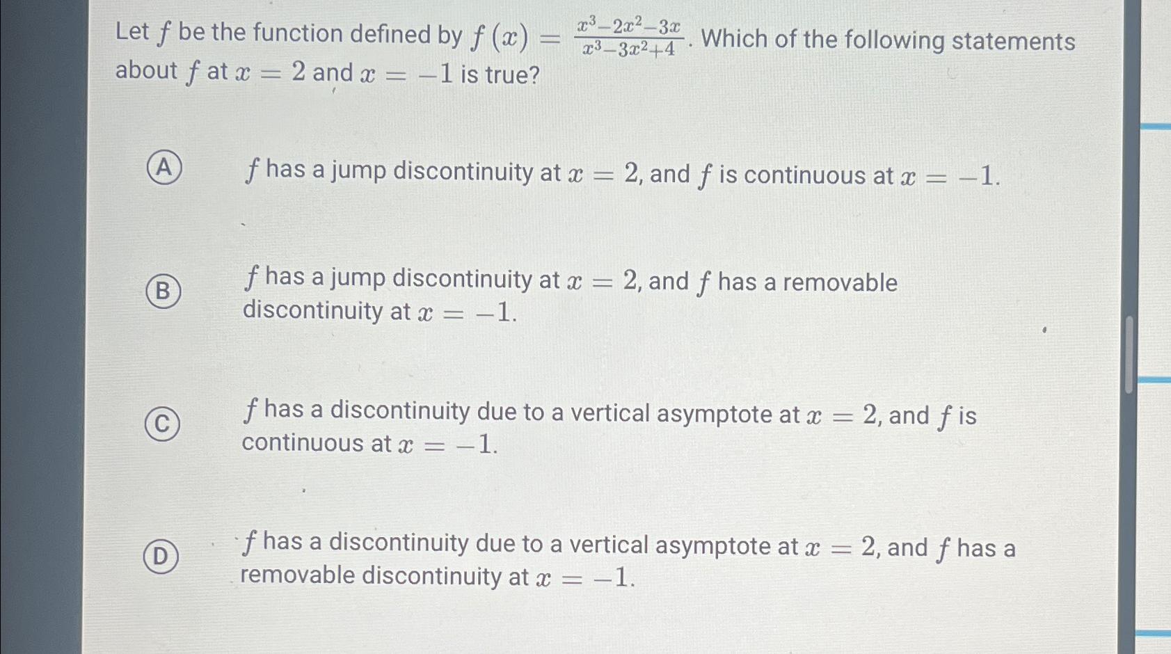 Solved Let f ﻿be the function defined by | Chegg.com