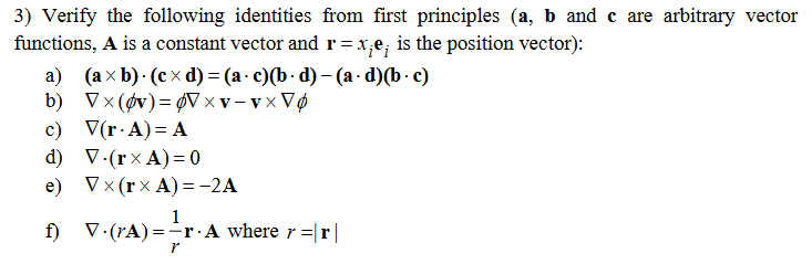 Arbitrary Vector Examples Solved a,b and c are arbitrary vectorfunctions, A is a | Chegg.com