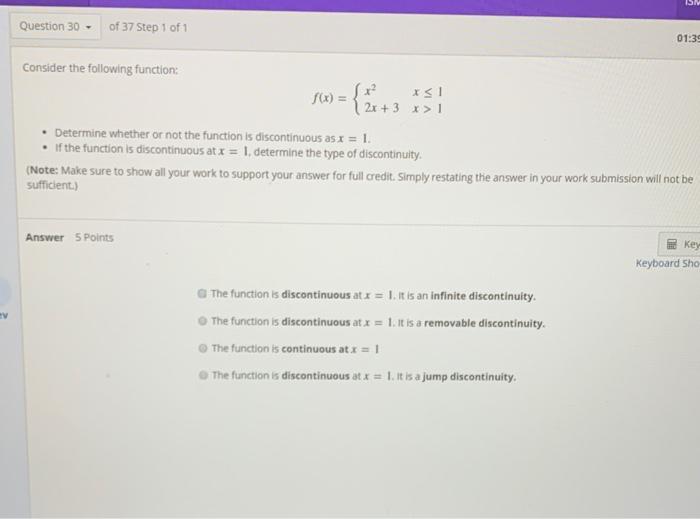 Solved ISM Question 30 of 37 Step 1 of 1 01:39 Consider the | Chegg.com