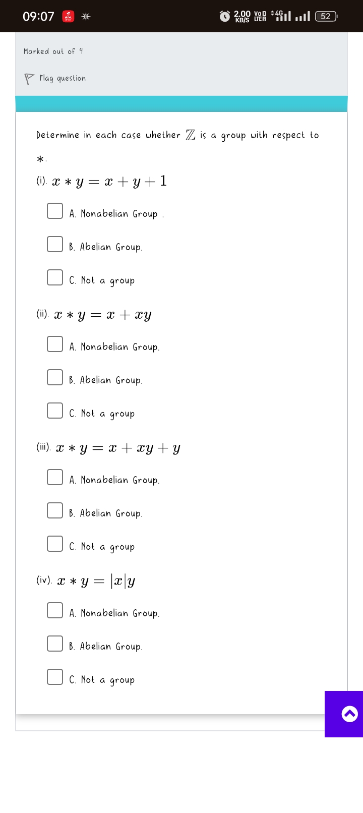 Solved Determine in each case whether Z ﻿is a group with | Chegg.com