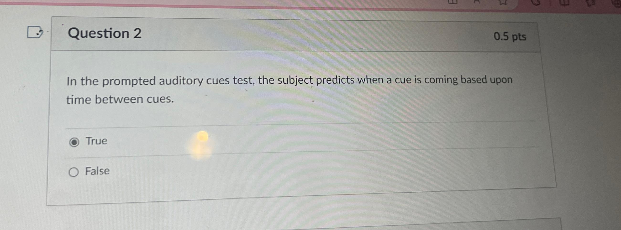 Solved Question 2In the prompted auditory cues test, the