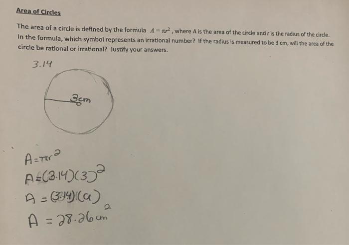 what is the area of a circle if the radius is 3.56