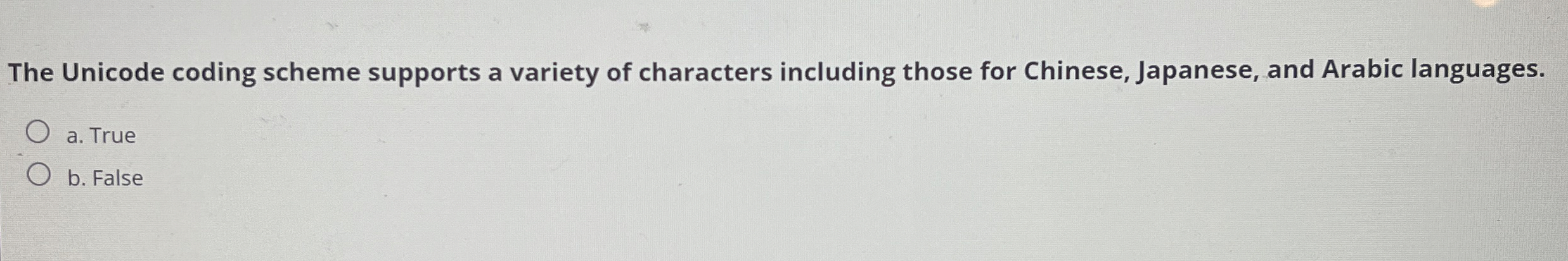 Solved The Unicode coding scheme supports a variety of | Chegg.com