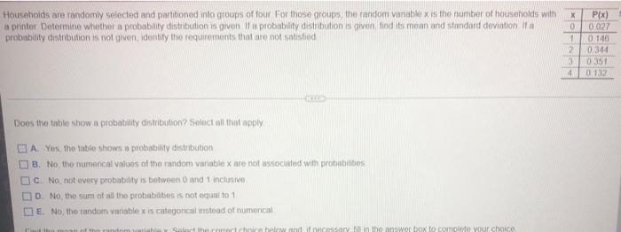 [Solved]: Households are randomly selected and partitioned