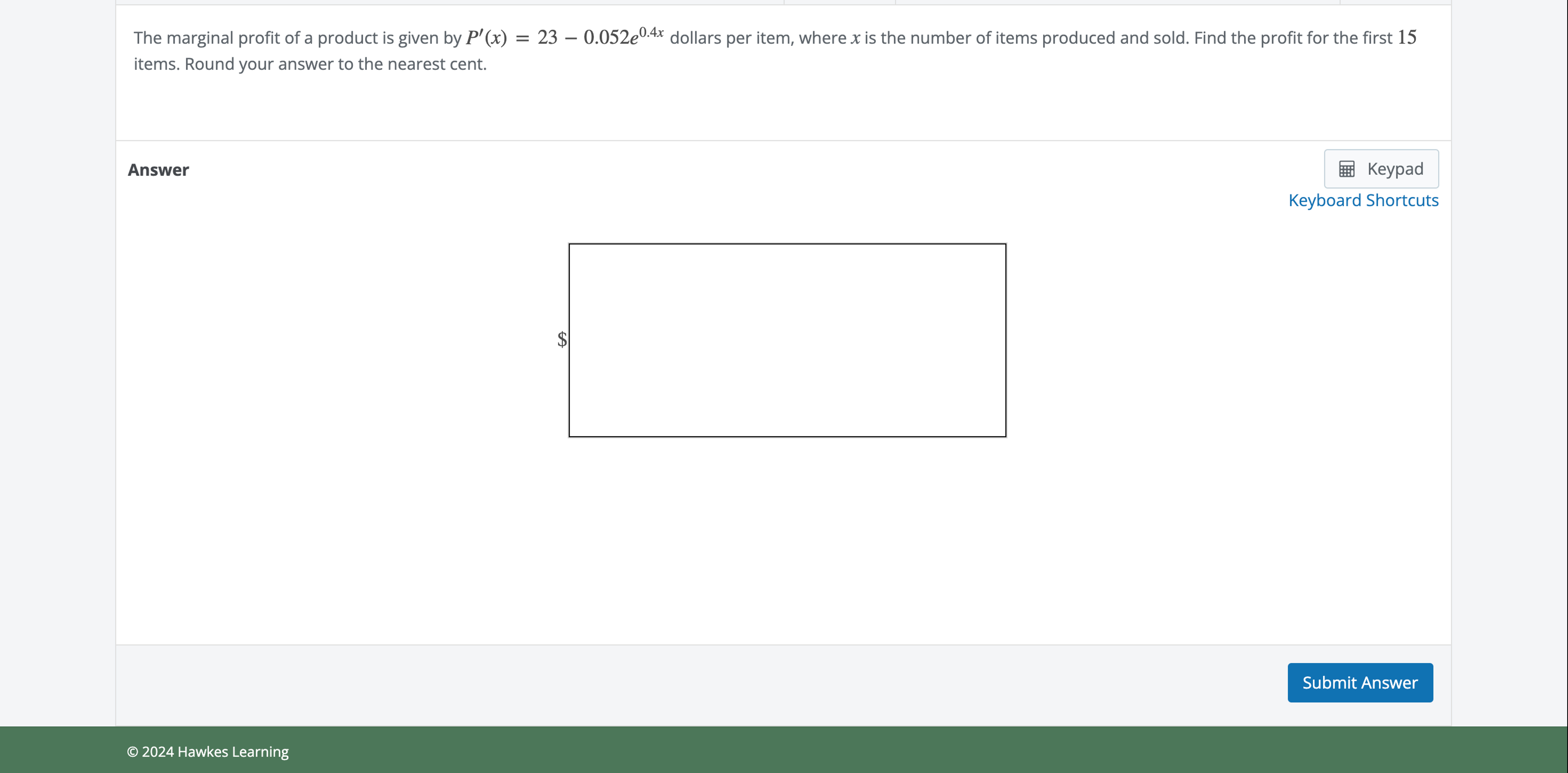 Solved The marginal profit of a product is given by | Chegg.com