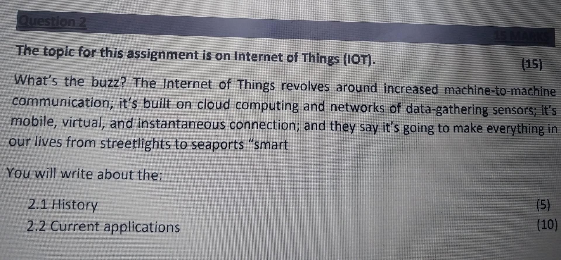 internet topic assignment