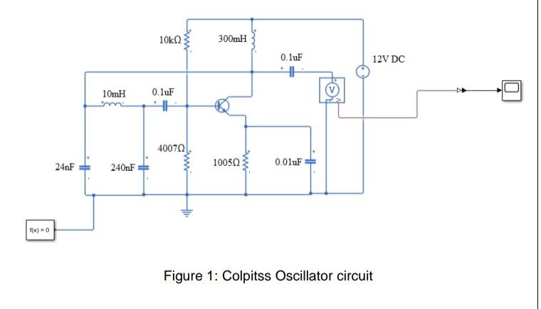 Solved Design a Colpitss oscillator circuit using MATLAB | Chegg.com