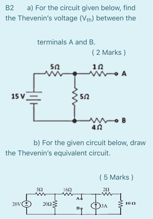 Solved B2 a) For the circuit given below, find the | Chegg.com