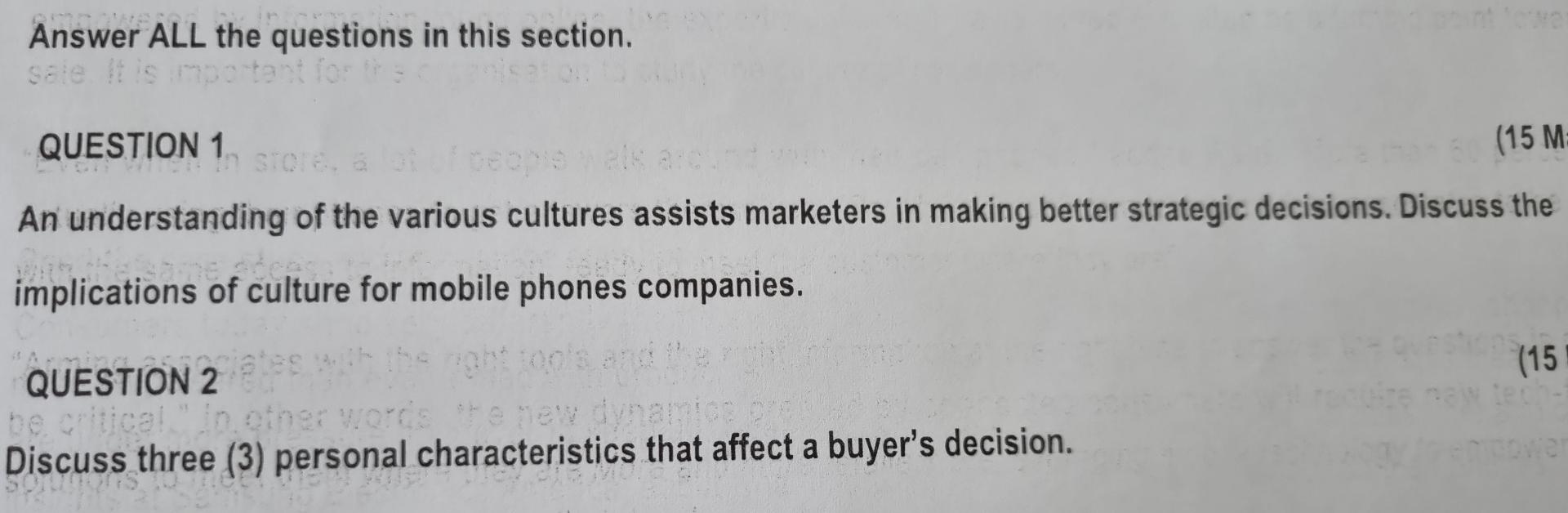 Solved Answer ALL the questions in this section. QUESTION 1 | Chegg.com