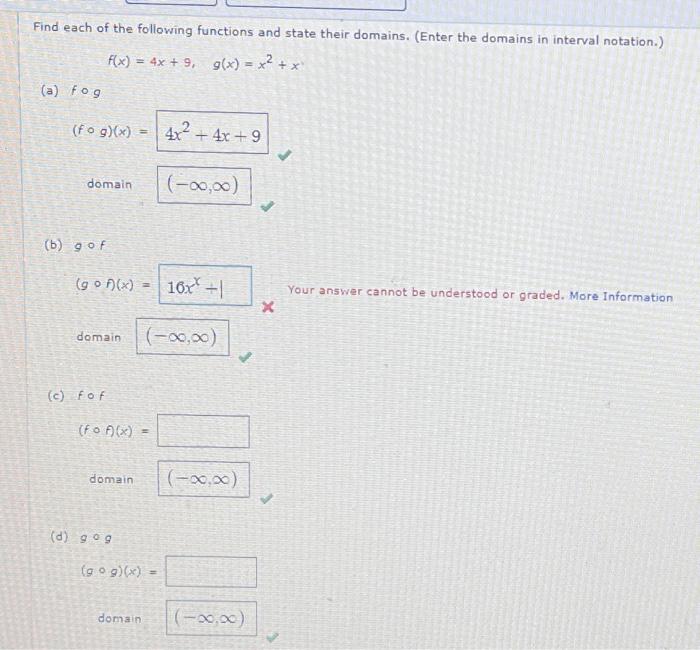 Solved Find Each Of The Following Functions And State Their