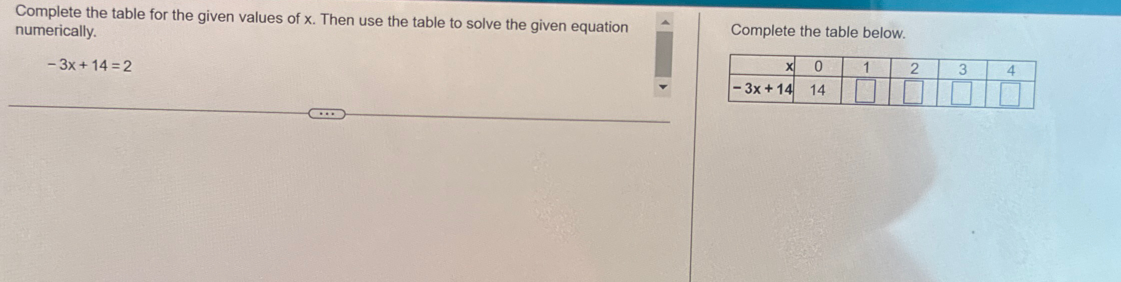 Solved Complete the table for the given values of x. ﻿Then | Chegg.com