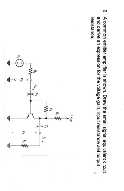 A common emitter amplifier is shown. Draw the small | Chegg.com