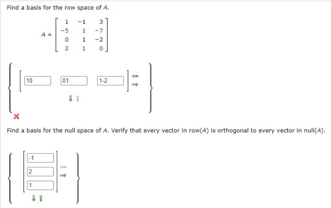 Solved Find a basis for the row space of A. Chegg