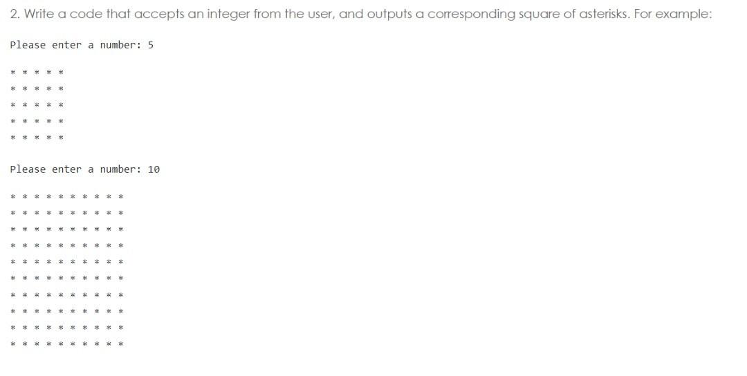 Solved 2. Write a code that accepts an integer from the | Chegg.com