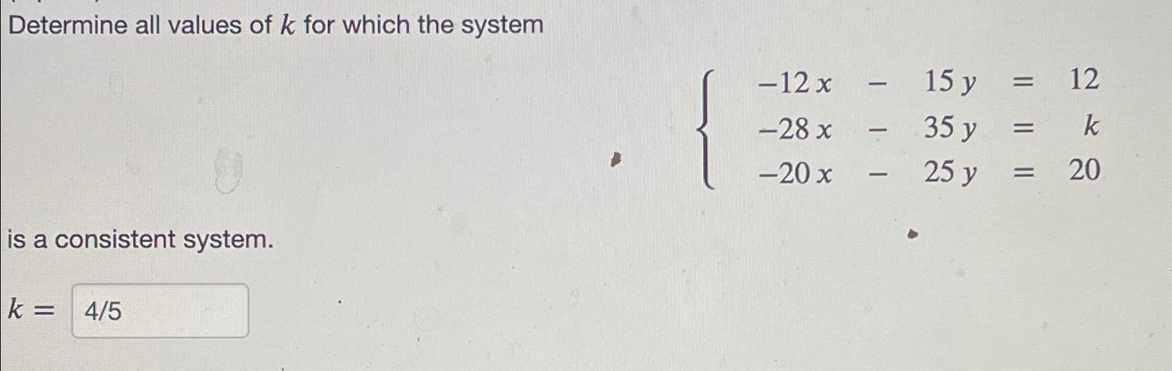 Solved Determine All Values Of K ﻿for Which The | Chegg.com