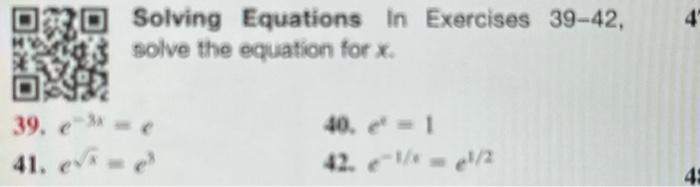 Solved Solving Equations in Exercises 39-42, solve the | Chegg.com
