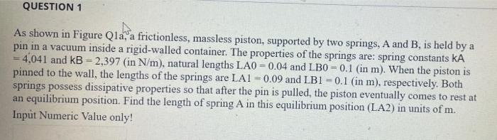 Solved QUESTION 1 As shown in Figure Qla, a frictionless, | Chegg.com