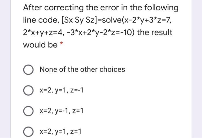 Solved After correcting the error in the following line | Chegg.com
