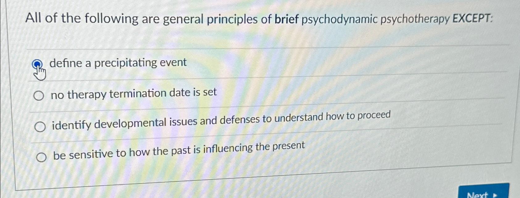 Solved All of the following are general principles of brief | Chegg.com