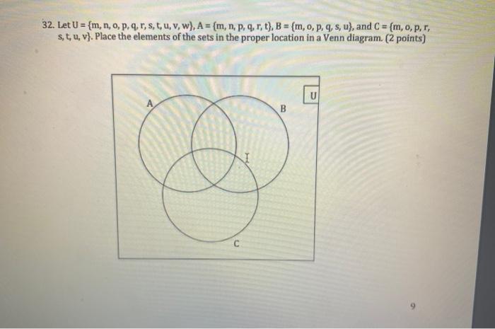 Solved 32 Let U M N O P Q R S T U V W A Chegg Com