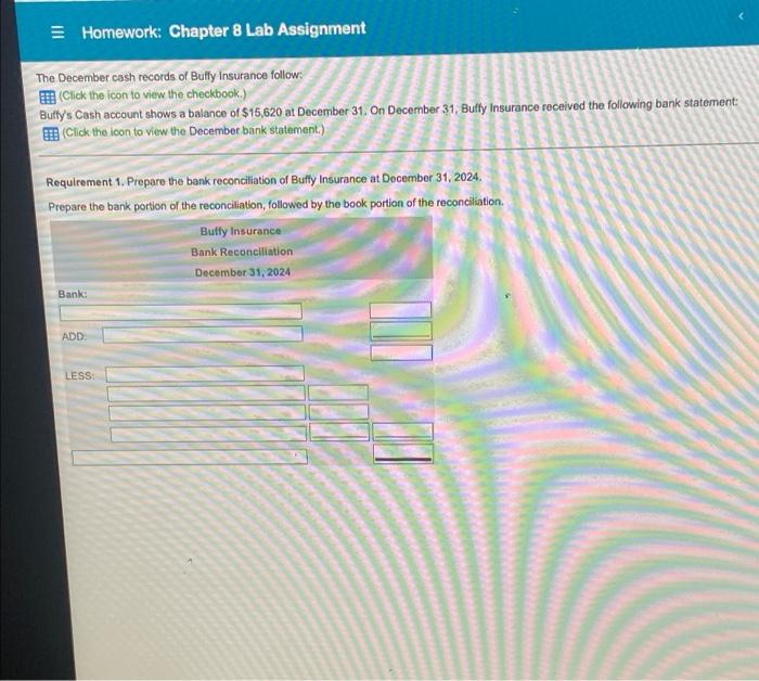 Solved Homework: Chapter 8 Lab Assignment The December cash | Chegg.com
