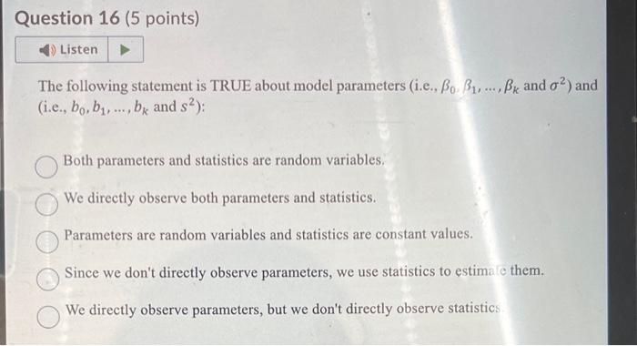 Solved The following statement is TRUE about model | Chegg.com