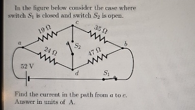 Solved In the figure below consider the case where switch S1 | Chegg.com