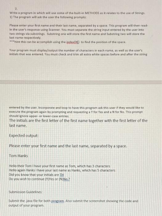 Solved Write a program in which will use some of the | Chegg.com
