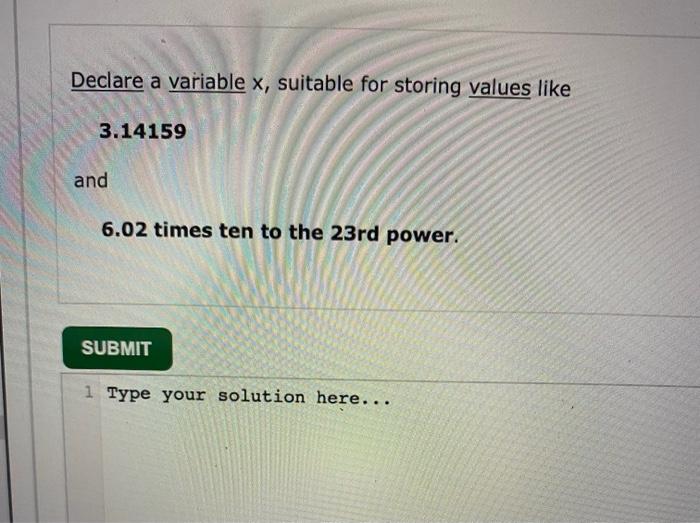 Solved Write a declaration of a variable named | Chegg.com