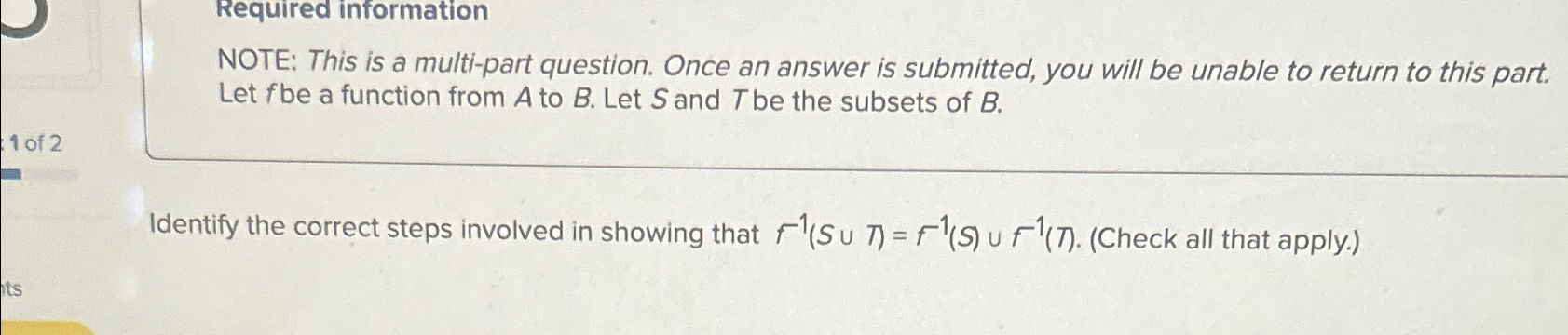 Solved Required informationNOTE: This is a multi-part | Chegg.com