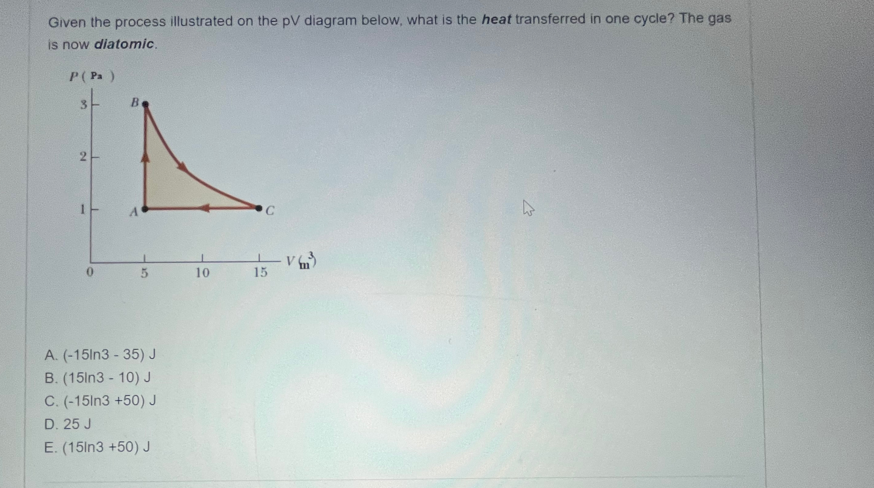 Solved Given the process illustrated on the pV diagram | Chegg.com