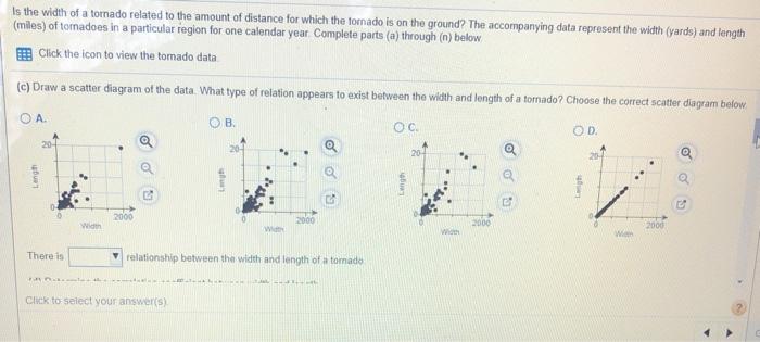 Solved Is The Width Of A Tornado Related To The Amount Of 