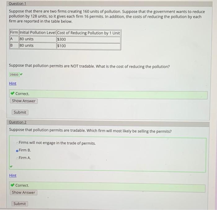 Solved Question 1 Suppose That There Are Two Firms Creating | Chegg.com