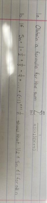 Solved Lo Obtain A Formula For The Sum Kli 2 4 4 16 If Chegg Com
