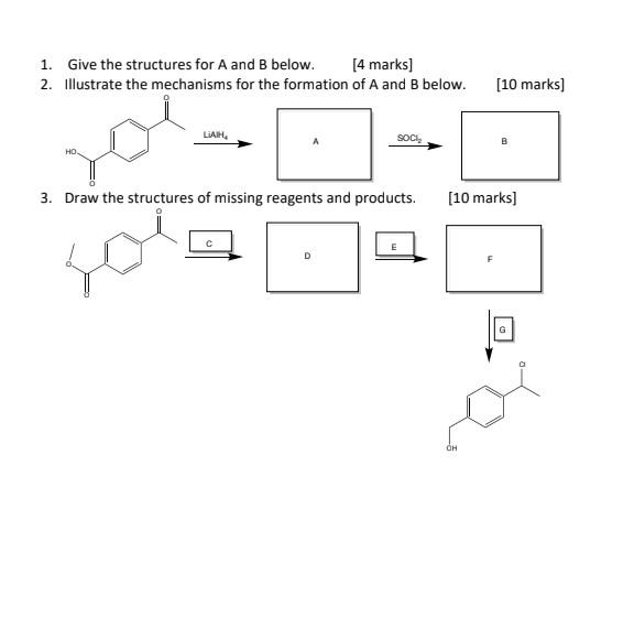 Solved 1. Give The Structures For A And B Below. [4 Marks] | Chegg.com