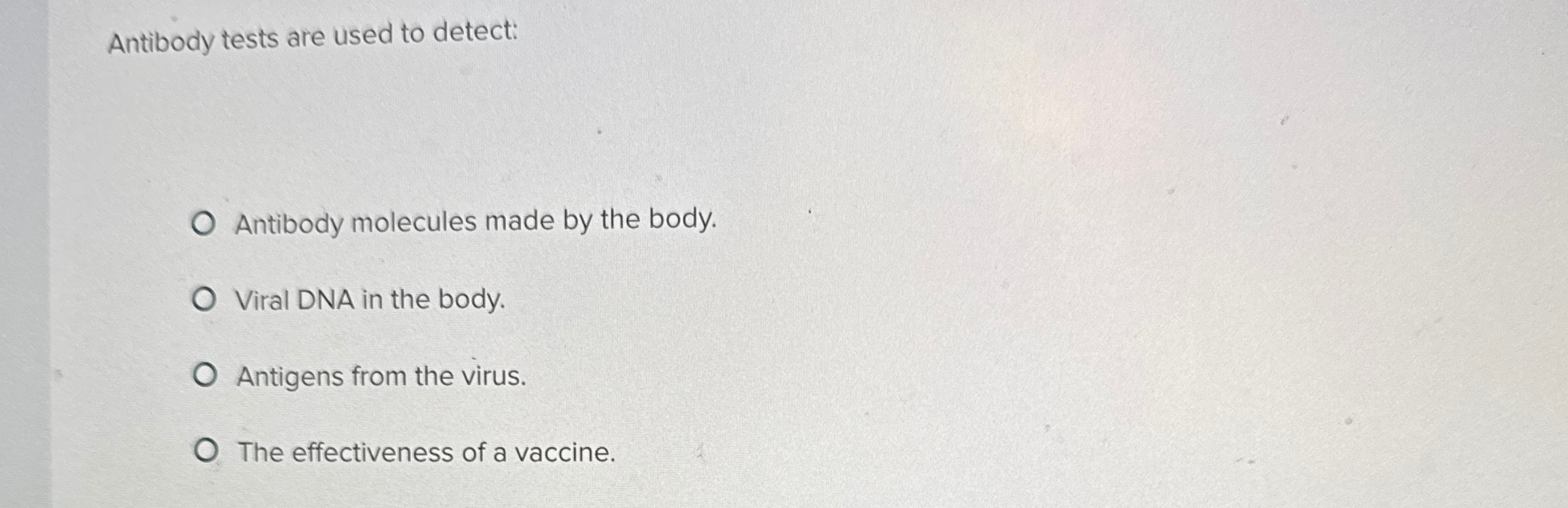 Solved Antibody tests are used to detectAntibody molecules