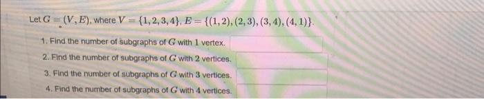 Solved Let G=(V,E), where | Chegg.com