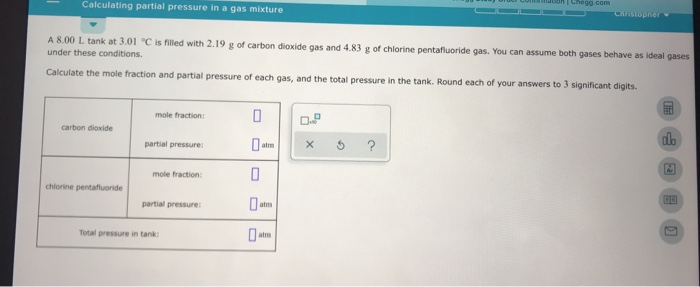 Solved Calculating partial pressure in a gas mixture A 8.00 | Chegg.com